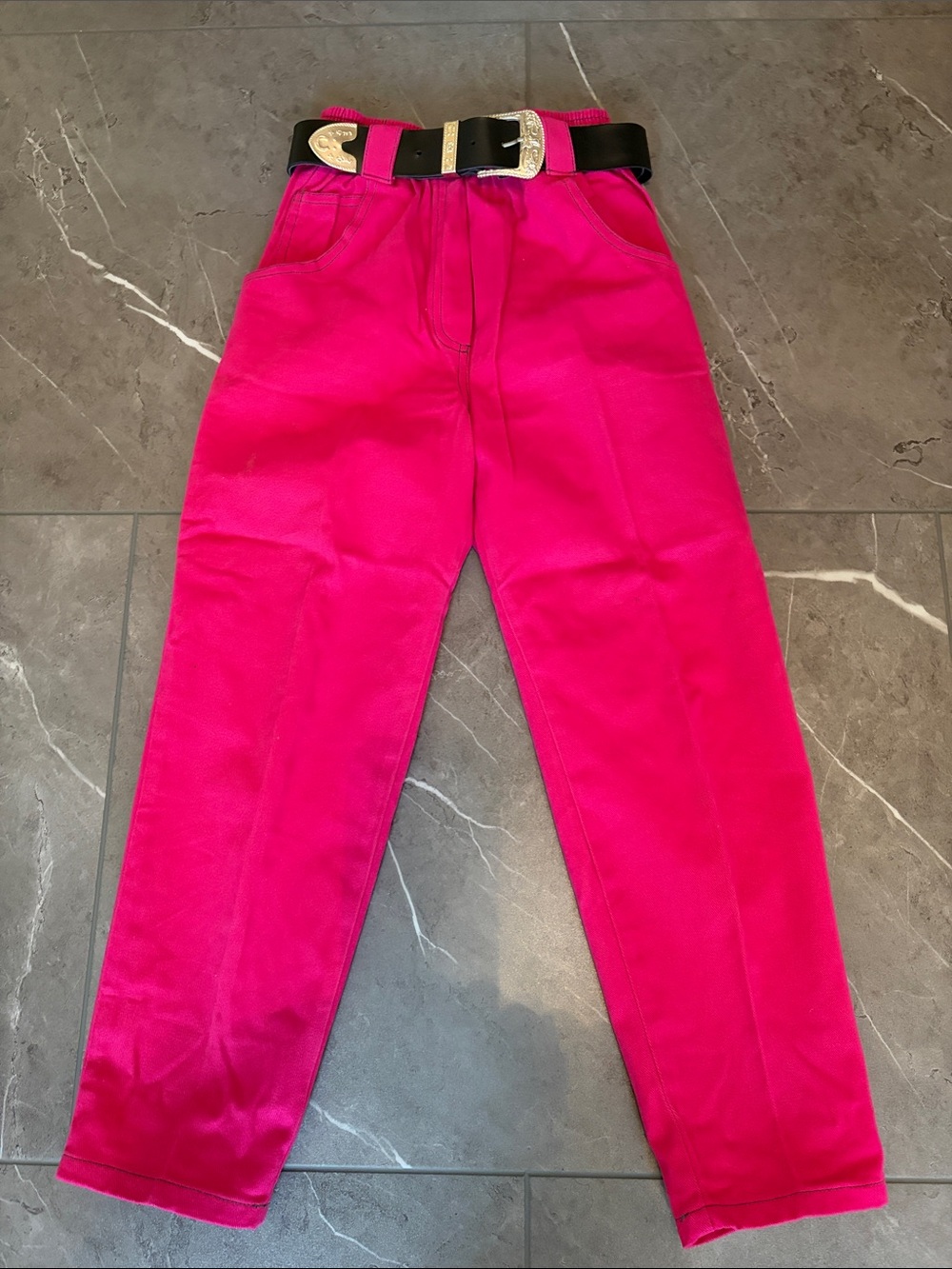 New Cherry Color Jeans with Belt